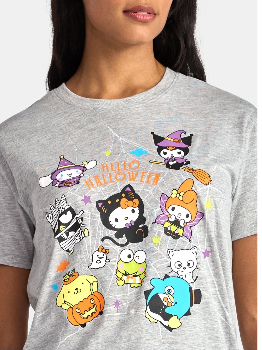 Hello Kitty & Friends Halloween Graphic Tee with Short Sleeves Women Size XS